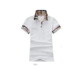 Designe Dames Polo's T-SHIRT Tartan Plaid Katoen Geborduurd Tblouse Casual Losse Paren Overhemden voor Vrouwen met Franc Shirts Tops Kleding Groothandel