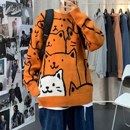 Conçu Pulls imprimés Hommes Kawaii Modèle Allmatch Oversize Coréen Élégant Lâche Chaud Chandails Adolescents Ins Mode Loisirs 220822