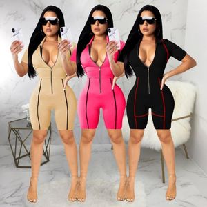 Ontworpen sexy korte jumpsuit zomer slanke bandage rompertjes vrouwen mode combinaison femme MSMR9073 dames jumpsuits