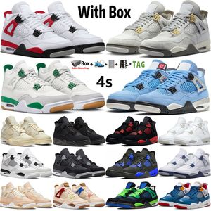 2023 Con caja Jumpman 4 Zapatos de baloncesto Hombres Mujeres 4s Pino Verde Fotón Polvo Universidad Azul Rojo Cemento Militar Gato negro Vela Diy Hombres Entrenadores Zapatillas deportivas Tamaño 13