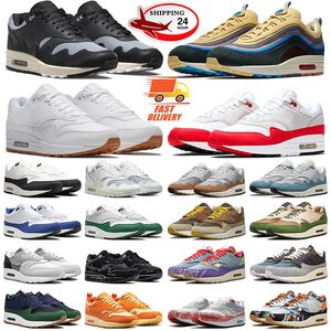 Designer 1 chaussures de course pour hommes femmes baskets Sean Wotherspoon Monarch Noise Aqua Anniversary White Gum Evergreen Aura baskets pour hommes sport