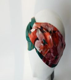 Designer 100 Silk Cross Headband Elastic Hair Bands Scarf For Women Girl Retro Bloemen Bird Bloem Turban Hoofdwraps Geschenken 5650980