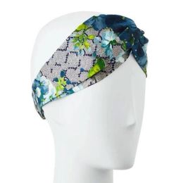 Designer 100% Silk Cross Bandband Femme Girl Elastic Hair Bands Retro Turban Headwrap Cadeaux Fleurs 823