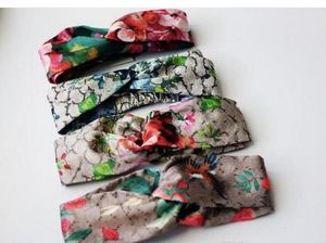 Designer 100% Zijden Kruis Hoofdband Vrouwen Meisje Elastische haarbanden luxe Retro Tulband Headwraps Geschenken Bloemen