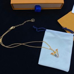 Designer 18K goud gekleurde diamanten ketting sieraden klassieke mode all-in-one ketting