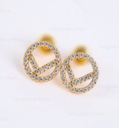 Designer 18 km de boucles d'oreilles de lettres étalons de luxe pour femmes géométriques entièrement perceuse cristal ramine oreille à oreilles femmes bijoux de mariage 5113560