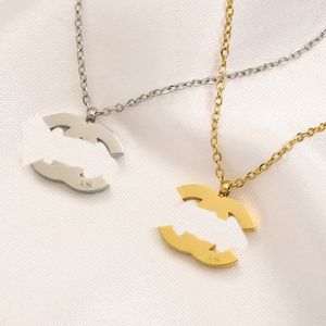 Designer 18K plaqué or lettre pendentif collier chaîne de luxe design élégant ras du cou marque colliers pour femmes cadeaux de fête de mariage bijoux
