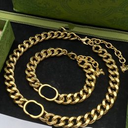 Designer 18k Gold Silver Collier Bracelet Cuban G Jewelry Collier de mode Collier de chaîne pour hommes