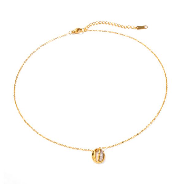 Concepteur 18K Gold en acier inoxydable coque en forme de collier pendant pour femmes non décolâtres non allergiques cadeaux de mariage de mariage livraison gratuite en gros