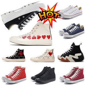 Designer 1970 chaussures femme Red Heart années 1970 Big Eyes Chuck Hearts années 70 Skate épais plate-forme chaussures classique toile matériel hommes skateboard Sneaker 35-44