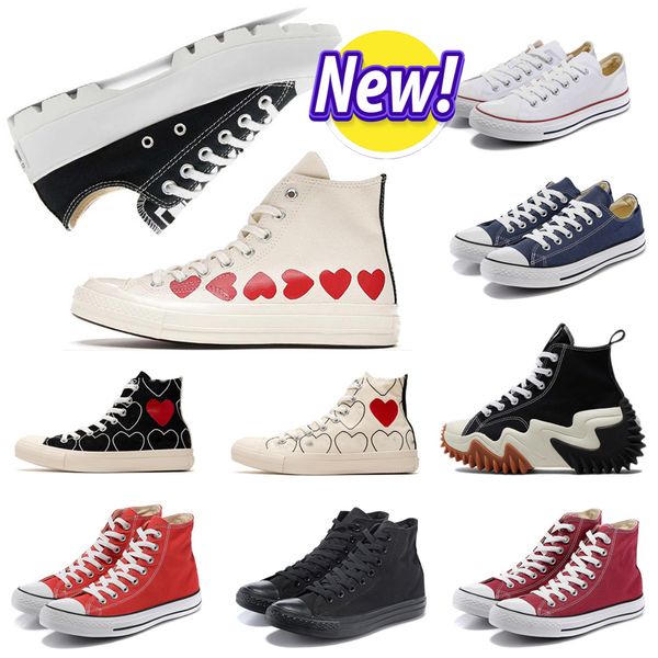 Diseñador 1970 zapatos de mujer Corazón rojo Años 70 Ojos grandes Chuck Hearts Años 70 Hola Skate Zapatos de plataforma gruesa Materiales de lona clásicos Zapatillas de deporte para hombre Tamaño 35-44