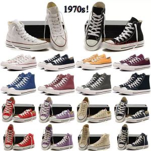 Diseñador de la década de 1970 Zapatos casuales Estrellas deportivas Bajo Alto Clásico 1970 Zapato de lona Hombres Zapatillas de deporte Plataforma Para hombre Para mujer Zapatos de lona estrella al aire libre