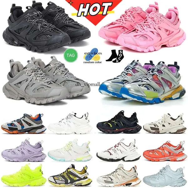 3.0 3XL Paris Hombres Mujeres Triple S Zapatos casuales Calcetín Blanco Negro Zapatillas de deporte Retro Diseñador 1Balencaigaities Zapatos Track 3.0 3XL Paris Hombres Mujeres Triple S. Zapatilla Gomma De Piel Nylon Estampado