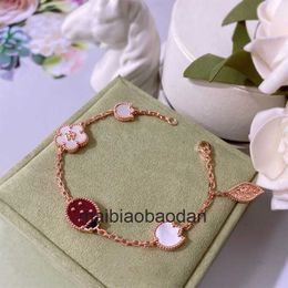 Designer 1to1 Bangle Luxe sieraden Fanjia Ladybug armband vierbladige klaver kever Bracelet 18k Rose Gold natuurlijke fritillaria Lucky Flower Bracelet