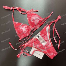 Designer 2 -delige bikini's sets sexy zwempak luxe metalen letter keten bikini zomer zwembadkleding strand badpakken pakken