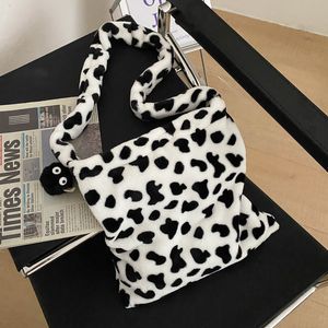 Designer-2020 Sacs à bandoulière à motif de vache pour femmes automne hiver en peluche douce épaule messager sac à provisions sacs à main et sacs à main moelleux