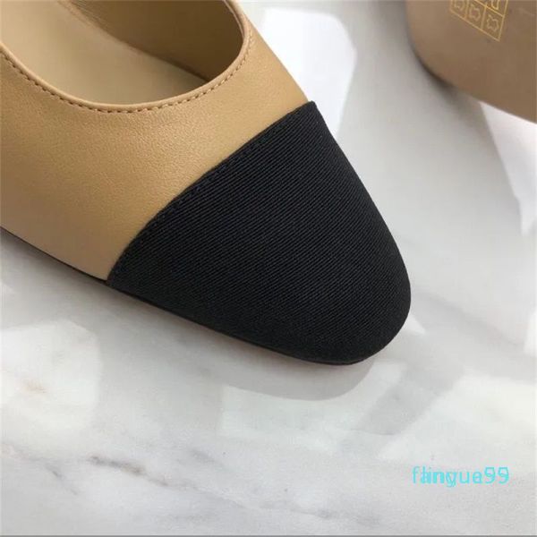 Diseñador 2023-Zapatos de mujer de piel de becerro zapatos de tacón tacones altos sandalias planas beige gris negro