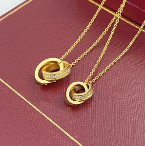 Designer 2024 Choker Dames ketting Gold hanger dubbele ring roestvrijstalen sieraden mode ovaal in elkaar grijpende ringen claviculaire ketting kettingen minnaar cadeau