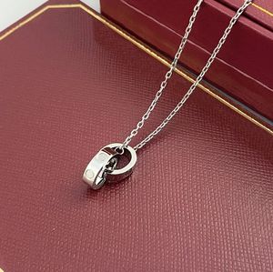 Designer 2024 Choker Dames ketting sieraden Gold Pendan Dual Ring Sailless Seel sieraden mode ovale inerlocking ringen claviculaire ketting kettingen minnaar