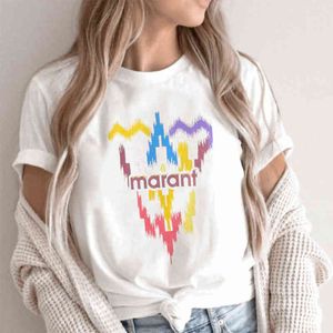 Designer 2024 T-shirt French Marant Femme de haute qualité Luxurywomen Cotton Harajuku Dye broderie T-shirt O-Neck Women Tshirts Tshirts Fashion T-shirt lâche 116