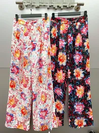 Designer 2024 Haute taille pantalon élégant pantalon élégant pour les femmes Pantalons de fleur d'été pantalon les pantalons longs