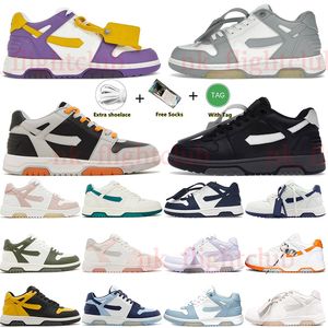 Designer 2024 Out Of Office Semelle en caoutchouc pour hommes Femmes Plate-forme Baskets Offes Blanc OOO Bas Top Semelle en caoutchouc Mocassins Éponge Mid Top Bleu clair Violet Jaune Blanc 36-45