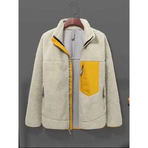 Diseñador 21ss chaqueta para hombre grueso cálido abajo clásico retro antumn invierno pareja modelos cordero cachemira s abrigo polar hombres mujeres ropa qj64198