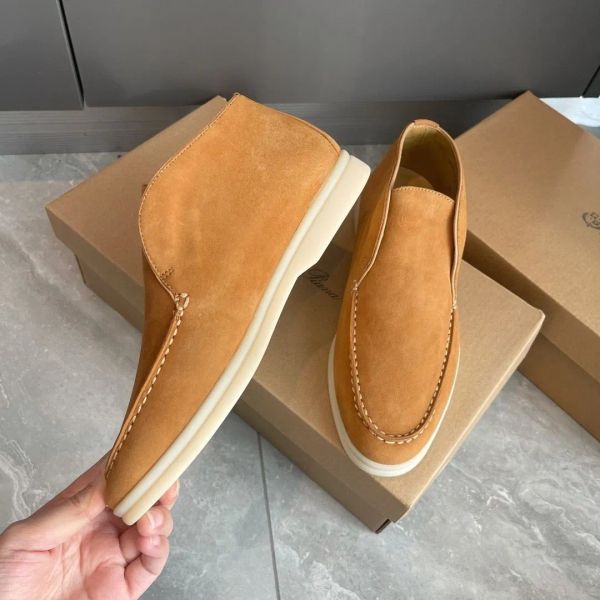 Diseñador 23S Zapatos Loros lp Zapatos casuales Caminatas abiertas Zapatos de cubierta para caminar en verano Mocasines de ante Mocasines perezosos de ciudad Hombres Mujeres Zapatillas de gamuza Zapatos de corte medio para exteriores