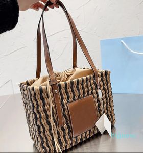 Diseñador-23SS Diseñador Bolsa Bolsa Fashion Fashion Women Woven Femenina de vacaciones Femenino Bolsas de paja