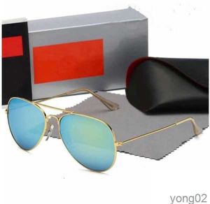 Diseñador 3025r Gafas de sol para hombres Rale Ban Gafas Mujer Protección Uv400 Sombras Lente de vidrio real Marco de metal dorado Conducción Pesca Sunnies con caja original