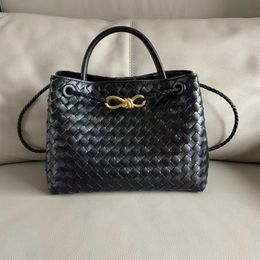 Designer 32 cm ANDIAMO TOTE SAC INTRÉCCIATO Sacs épaule de grande capacité en cuir tricot sac à main