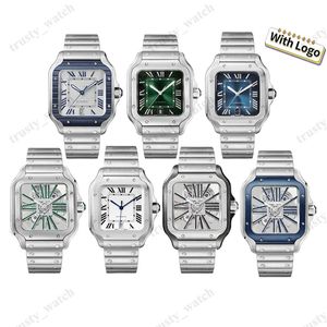 Designer 39,8 mm Sant0s Watch Ladys Hoge kwaliteit Dames roestvrijstalen herenhorloges Koppels kijken met boxpapers Orologio di Lusso