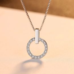 Designer 3a zircon anneau pendentif femmes de mode de mode Box sier collier femelle chain de col sexy bijoux haut de gamme bijoux de la Saint-Valentin