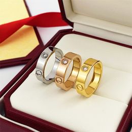 Bague d'amour en acier titane pour hommes et femmes, bijoux de styliste en or Rose de 4mm 5mm 6mm pour amoureux, bagues de Couple, cadeau