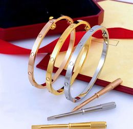 Bracelet de créateur de 4 mm pour femmes et hommes, manchette en or, bracelet de créateur pour femmes et hommes, Bracelets en acier titane, or, argent, Rose, mode, bijoux de luxe