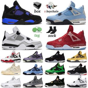 Designer 4s Jumpman Formateurs Chaussures de basket Militaire Noir Royal Manila 4 Sports Blanc Oreo Toile Baskets Rouge Thunder Oklahoma Sooners JORDAM