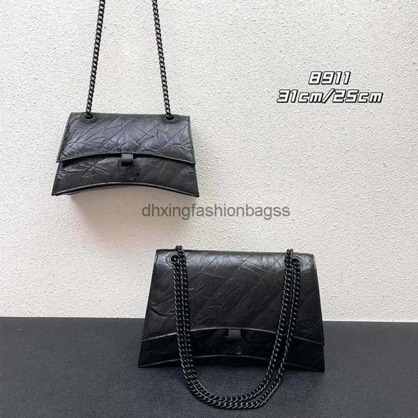 Diseñador 8A bolso de hombro 25 31 CM Bolso de cuero para mujer Monedero Metal B Palabra Bolso bandolera de moda Mujer de gran volumen Bolso de cadena Cartera clásica negra