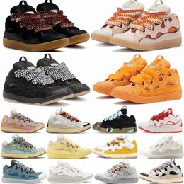 Lanvinss Designer jaren '90 buitengewone schoenen sneaker Leather Curb voor sneakers reliëf heren damesschoen Rubber plat platform mode scarpe schuhe Chaussures Lac