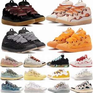 Lanvinss Designer 90s chaussures extraordinaires sneaker en cuir Curb pour baskets en relief hommes femmes chaussure en caoutchouc plate-forme plate mode scarpe schuhe Chaussures Lac