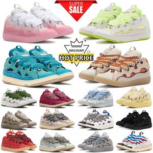 Ontwerper jaren 90 buitengewone sneaker mesh geweven veterschoenen stijl reliëf lederen Curb sneakers heren dames in nappa kalfsleer rubberen platformzool maat 35-46