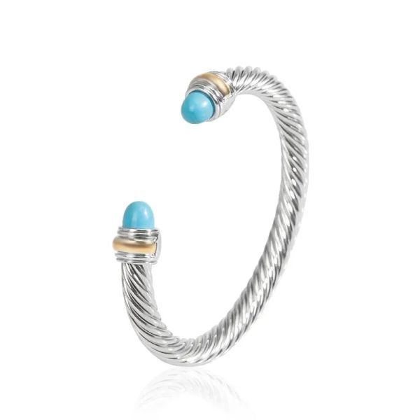 Diseñador 925 Plata Colección David Anillo de joyería de alta calidad Yaman Brazalete trenzado Regalo para mujer Pulsera encantadora para hombres Alambre de gancho de metal de 7 mm