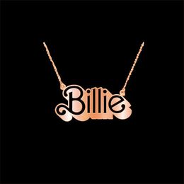 Designer 925 Collier en argent Billies Eilishs Anglais Lettre Pendentif Collier pour femmes de haute qualité Hip Hop Collier Chaîne Populaire Bijoux cadeau