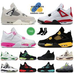 Jumpman 4 4s heren basketbalschoenen grenen groen Frozen Moment zwarte kat levendig zwavelrood cement universiteit blauw geel donderroze paars oreo snorlaxs j4 s j4s sneaker