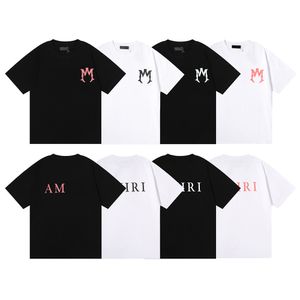 Ontwerper A Miri Heren T-shirt Dames T-shirt Paar Street Fashion Brand Shirt Print Amirs Korte mouw Casual Los Heren T-shirt Ronde hals Maat S-XL