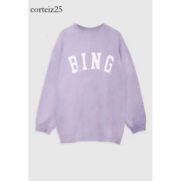 Designer AB Annies Bing Sweatshirt New Women Annies Sweat-shirt Classic Letter Classic Lavender Purple Loose Cotton Bing Bing Swea 7218