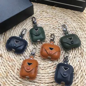 Designer Accessoires Airpods-hoesje voor 3 2 1 Hoge kwaliteit Zwart PU-leer Airpod Pro-hoesjes Letter Gedrukt Bescherming Klassieke oortelefoonhoesjes