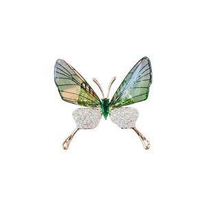Accessoires de créateurs broches papillons épingles pour femmes insignes d'insectes en cristal vert violet