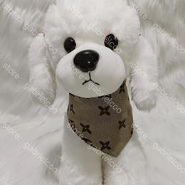 Diseñador Pet Dog de mascotas Ajustable Toalla Bufanda de mascota marrón gris clásico logo triángulo de perro bufanda comiendo bufanda babero
