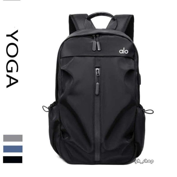 Diseñador Al Aloyoga Bolsa Mochila Aloo para hombre Moda Ocio Deportes de moda Mochila al aire libre Negocios Bolsa de computadora de gran capacidad Negro 8576