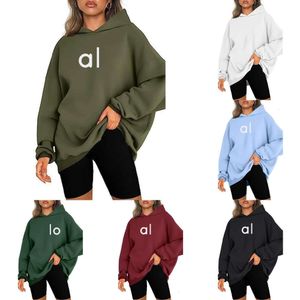 Designer AL0 Automne Hiver AL Yoga Costume Sweat à capuche Demi-Zip Pull de sport pour femmes Veste de gymnastique en vrac Fitness Court Manteau en peluche Sweat-shirt en gros